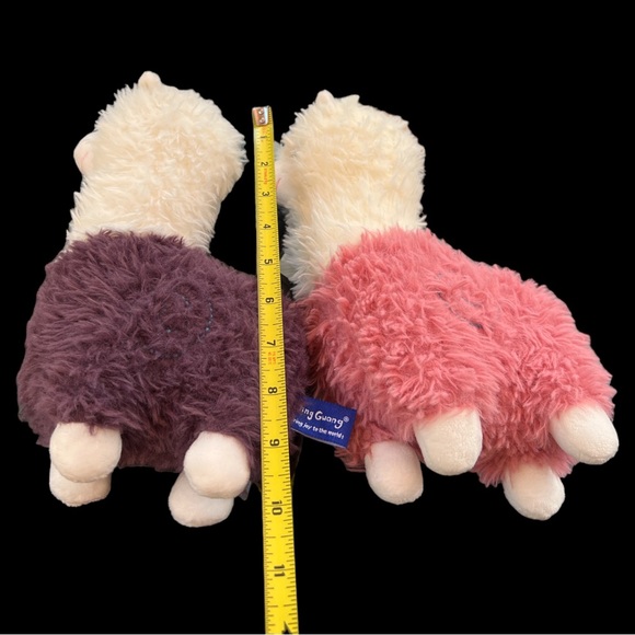 Jing Guang Pink And Purple Llama Alpaca Plush Lot Of 2 Stuffed Animal 10” Inches - Picture 8 of 8